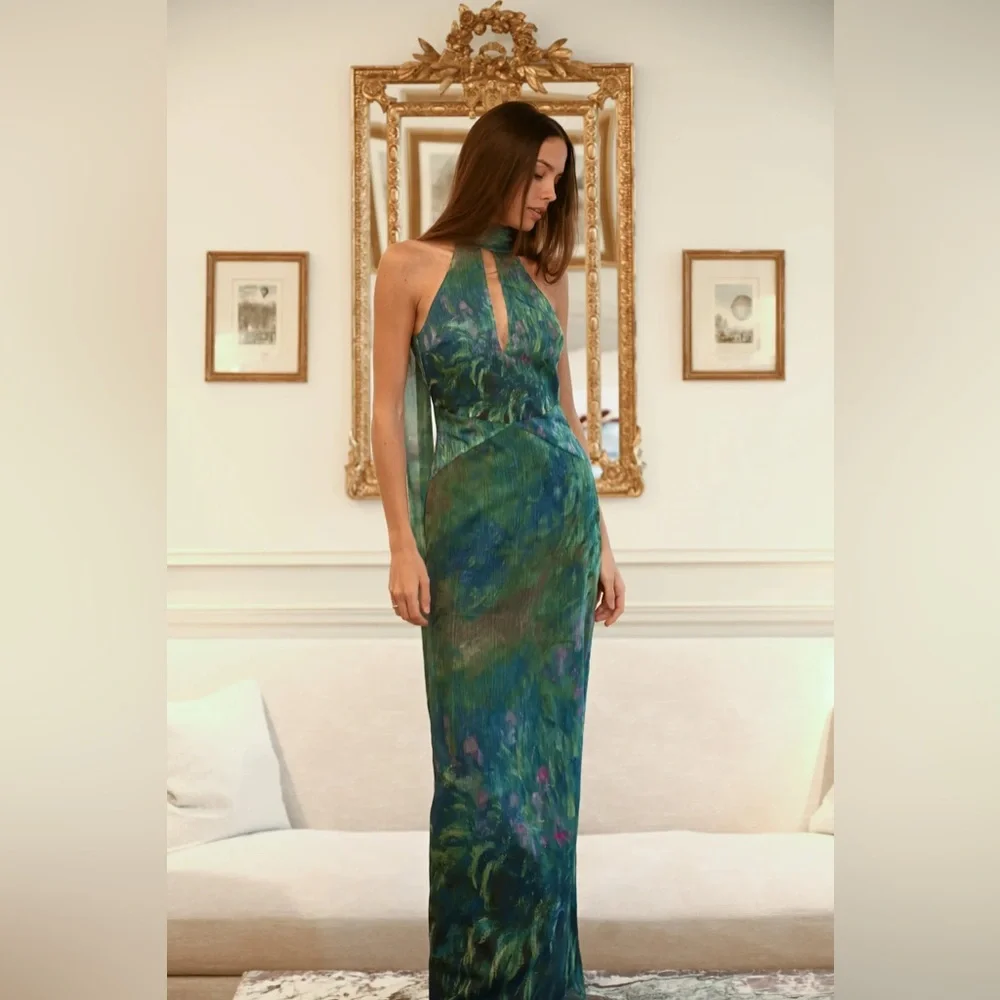 NWT - yllwthelabel Monet Dress - Irises size L - Picture 3 of 7